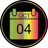 octubre glifo debido color icono diseño vector