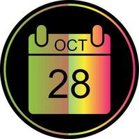 October Glyph Due Color Icon Design vector