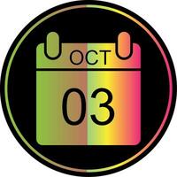 October Glyph Due Color Icon Design vector