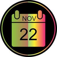 noviembre glifo debido color icono diseño vector