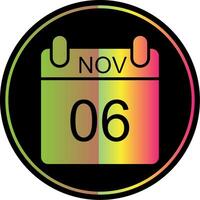 November Glyph Due Color Icon Design vector