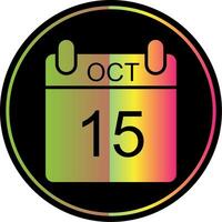 October Glyph Due Color Icon Design vector