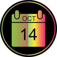 October Glyph Due Color Icon Design vector