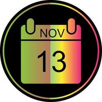 November Glyph Due Color Icon Design vector