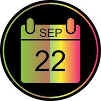 September Glyph Due Color Icon Design vector