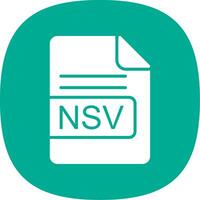 NSV File Format Glyph Curve Icon Design vector