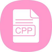 CPP File Format Glyph Curve Icon Design vector
