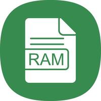 RAM File Format Glyph Curve Icon Design vector