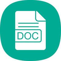 DOC File Format Glyph Curve Icon Design vector