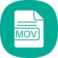 MOV File Format Glyph Curve Icon Design vector