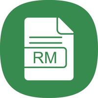 RM File Format Glyph Curve Icon Design vector