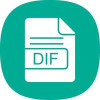 DIF File Format Glyph Curve Icon Design vector