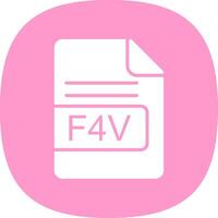f4v archivo formato glifo curva icono diseño vector