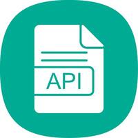 API File Format Glyph Curve Icon Design vector