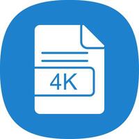 4K File Format Glyph Curve Icon Design vector