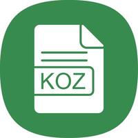 koz archivo formato glifo curva icono diseño vector