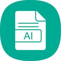 AI File Format Glyph Curve Icon Design vector