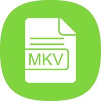 MKV File Format Glyph Curve Icon Design vector