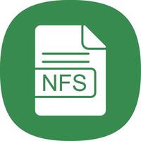 NFS File Format Glyph Curve Icon Design vector