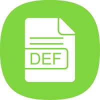 DEF File Format Glyph Curve Icon Design vector