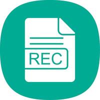REC File Format Glyph Curve Icon Design vector