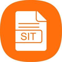 SIT File Format Glyph Curve Icon Design vector