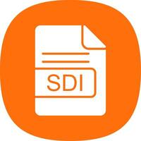 SDI File Format Glyph Curve Icon Design vector