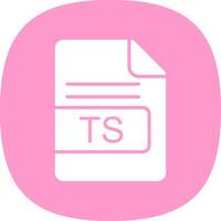 TS File Format Glyph Curve Icon Design vector