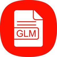 GLM File Format Glyph Curve Icon Design vector