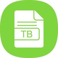 TB File Format Glyph Curve Icon Design vector