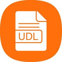 udl archivo formato glifo curva icono diseño vector