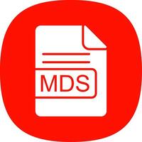 MDS File Format Glyph Curve Icon Design vector