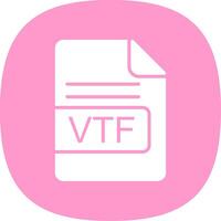 VTF archivo formato glifo curva icono diseño vector