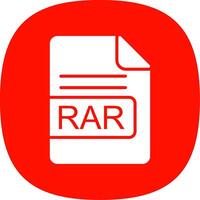 RAR File Format Glyph Curve Icon Design vector