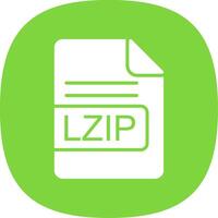 LZIP File Format Glyph Curve Icon Design vector