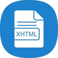 XHTML File Format Glyph Curve Icon Design vector