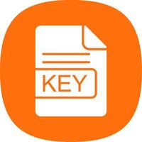 KEY File Format Glyph Curve Icon Design vector