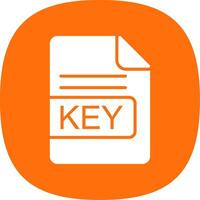 KEY File Format Glyph Curve Icon Design vector