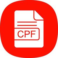 cpf archivo formato glifo curva icono diseño vector