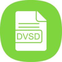 DVD archivo formato glifo curva icono diseño vector