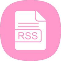 RSS File Format Glyph Curve Icon Design vector