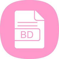 BD File Format Glyph Curve Icon Design vector