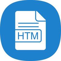 HTM File Format Glyph Curve Icon Design vector
