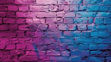 Colorful purple blue pink and beige brick wall as background texture photo