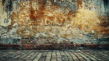 Aged street wall background texture concept. photo