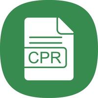 CPR File Format Glyph Curve Icon Design vector