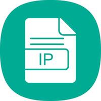 IP File Format Glyph Curve Icon Design vector