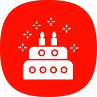 Cake Glyph Curve Icon Design vector