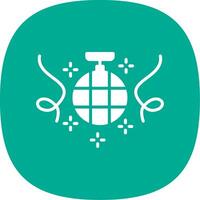 Disco Ball Glyph Curve Icon Design vector