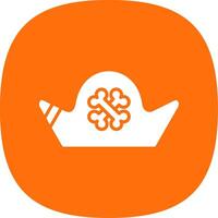 Pirate Hat Glyph Curve Icon Design vector